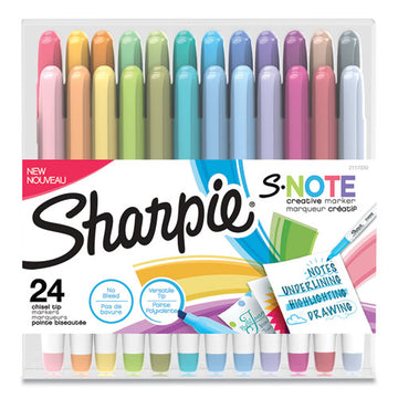 Sharpie® S-note Creative Markers, Assorted Ink Colors, Chisel Tip, Assorted Barrel Colors, 24-pack freeshipping - TVN Wholesale